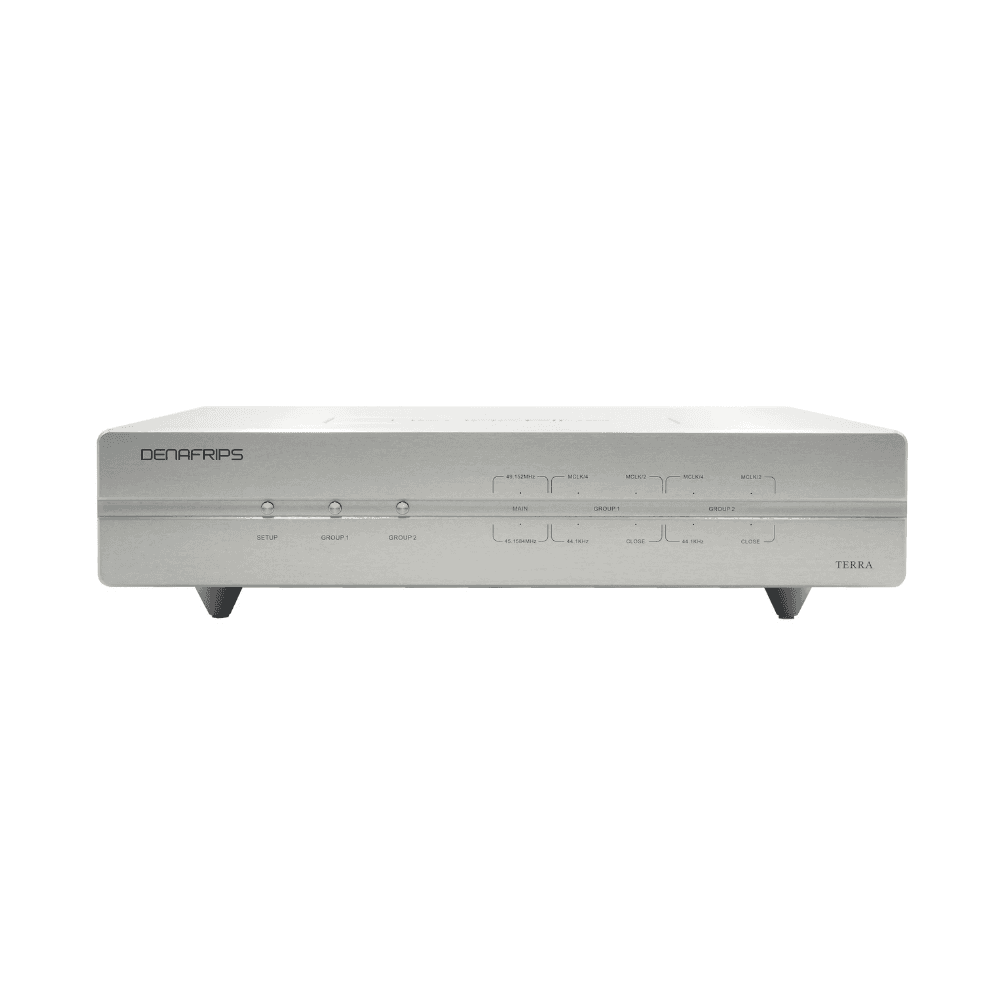 Denafrips Terra OCXO master clock front view in silver