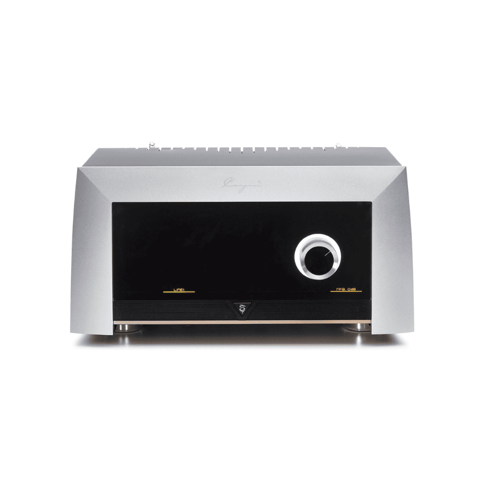 Cayin M-845i single-ended Class A integrated amplifier with exposed 845 output triodes and distinctive aluminium chassis