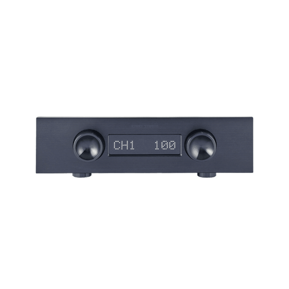 Kinki Studio EX-M1 Plus dual-mono Class AB integrated amplifier in Black, front view