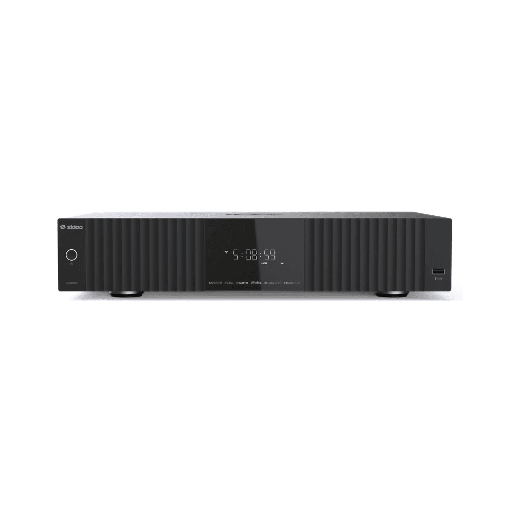 Zidoo UHD8000 flagship 8K media player in Black with dual HDD bays and balanced audio DAC