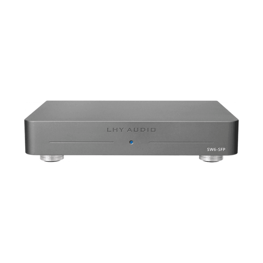 LHY Audio SW-6 Gigabit network switch with optical SFP connectivity