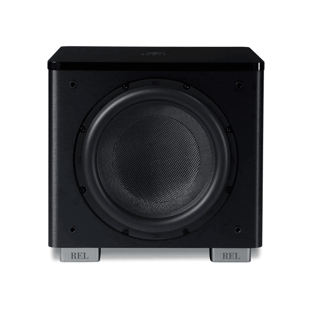 REL HT/1205 MKII subwoofer in Black with 12-inch front-firing driver