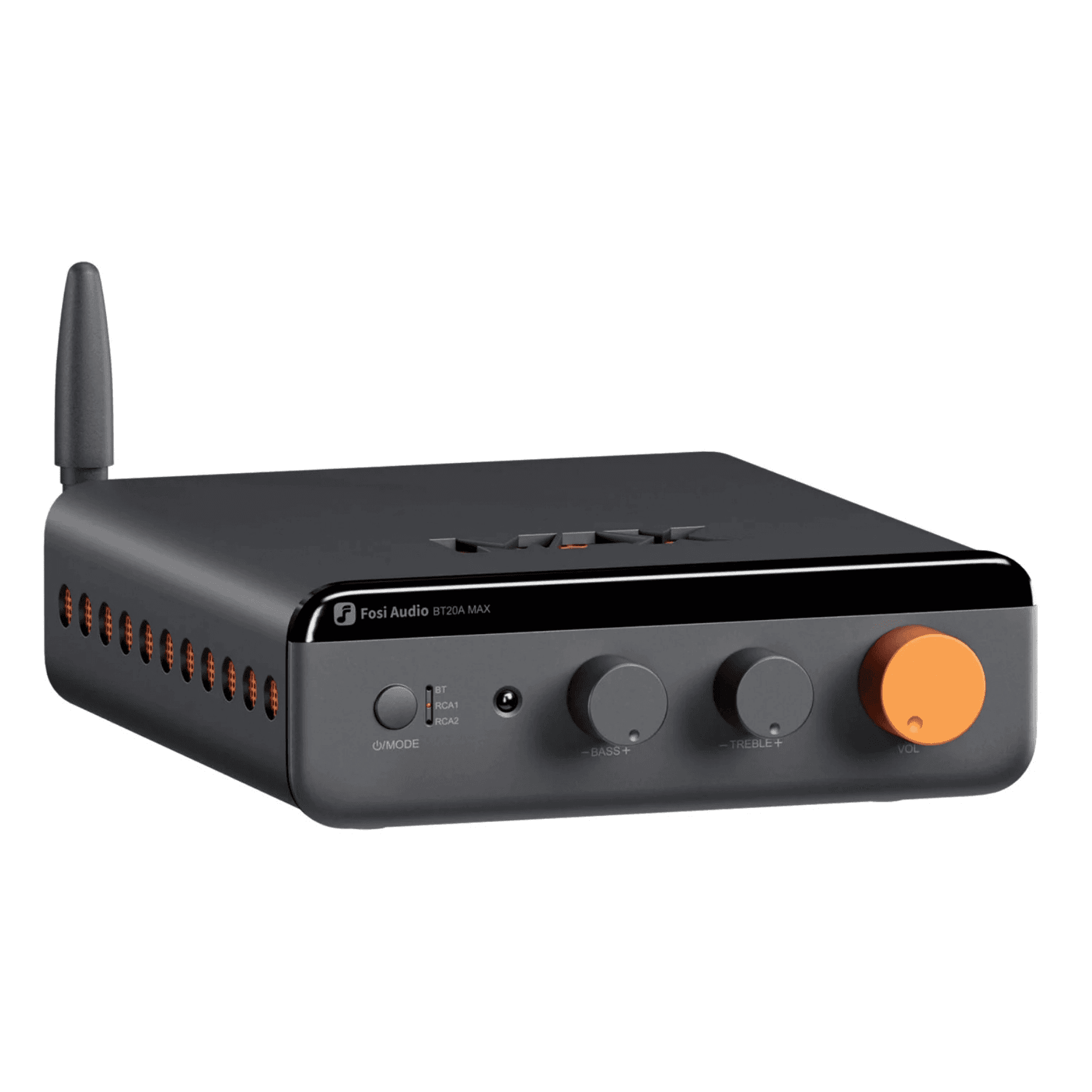 Fosi Audio BT20A MAX-48V Class D stereo amplifier front view