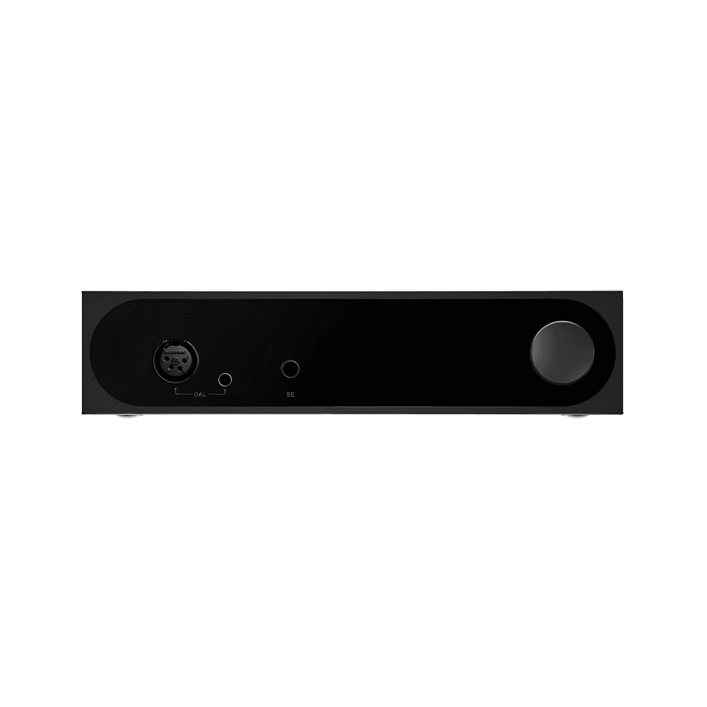 Soncoz SGA1 fully balanced headphone amplifier and preamplifier in Black, front view